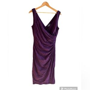 American Living, purple lace tank top dress, v neck, size 8